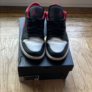 - Jordan Men's Black and Red Sneakers
- DM best offer
- DM more photos